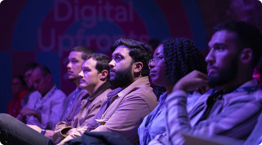 Attendees of IAB UK Gaming Upfronts 2023 taking in the content. Photograph by Ben Stevens.