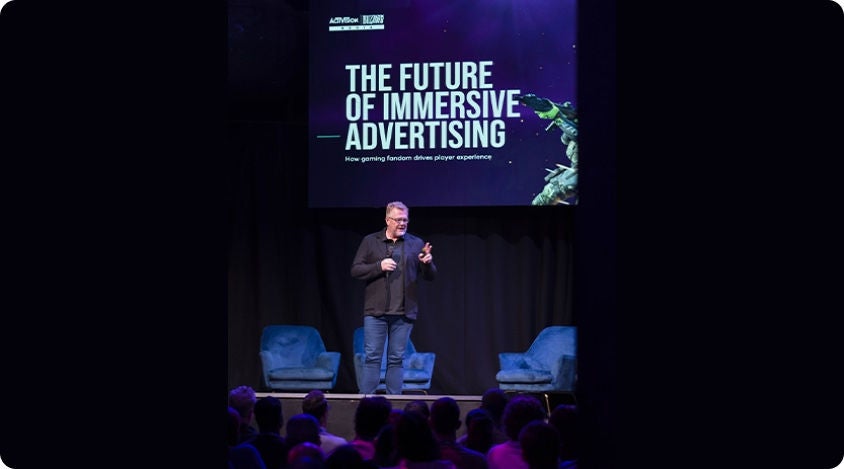 Mat Harris presenting "The Future of Immersive Advertising." Photograph by Ben Stevens.