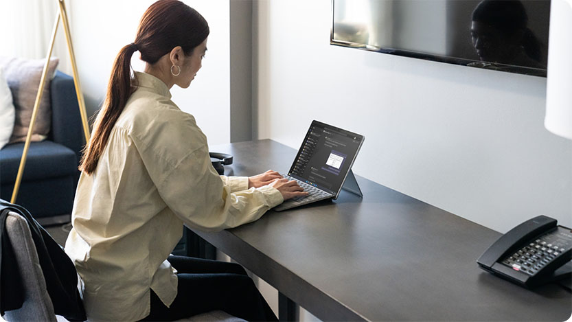 Businesswoman working on her laptop computer.